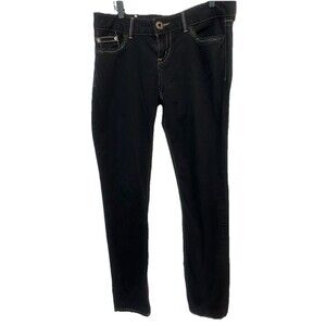 GUESS Denim Black Skinny Jeans Scull & Rhinestone Embellished Size 32 Daredevil